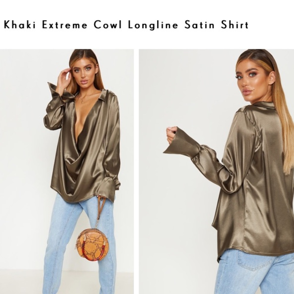 Pretty Little Thing satin shirt